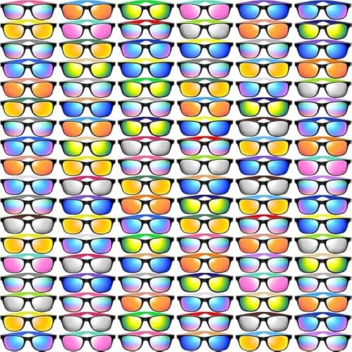48/100/120 Pack Sonnenbrillen Party Favors Neonfarben Sonnenbrillen Bulk Goody Bag Fillers mit UV-Schutz erwachsene Kinder Sommer Pool Strand für Strand Geburtstag (24 Farben Stil, 120) von Boboeitody