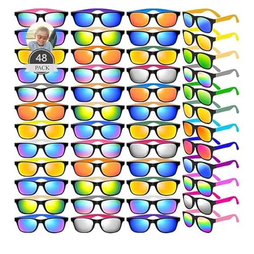 48/100/120 Stk Sonnenbrille Party Bevorzugung Bulk, Neon Sonnenbrille mit UV-Schutz für Erwachsene Kinder Sommer Pool Strand/Geschenke für Geburtstag Abschlussfeier Party Zubehör (16-Farben-Stil, 48) 48/100/120 Stk Sonnenbrille Party Bevorzugung Bulk, Neon Sonnenbrille mit UV-Schutz für Erwachsene Kinder Sommer Pool Strand/Geschenke für Geburtstag Abschlussfeier Party Zubehör (16-Farben-Stil, 48) von Boboeitody