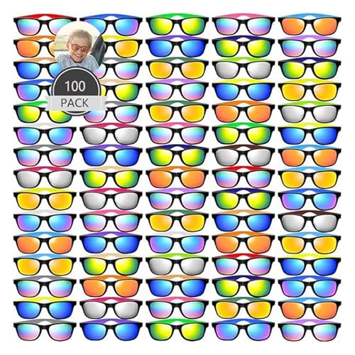 48/100/120 Stk Sonnenbrille Party Bevorzugung Bulk, Neon Sonnenbrille mit UV-Schutz für Erwachsene Kinder Sommer Pool Strand/Geschenke für Geburtstag Abschlussfeier Party Zubehör (20-Farben-Stil, 100) 48/100/120 Stk Sonnenbrille Party Bevorzugung Bulk, Neon Sonnenbrille mit UV-Schutz für Erwachsene Kinder Sommer Pool Strand/Geschenke für Geburtstag Abschlussfeier Party Zubehör (20-Farben-Stil, 100) von Boboeitody