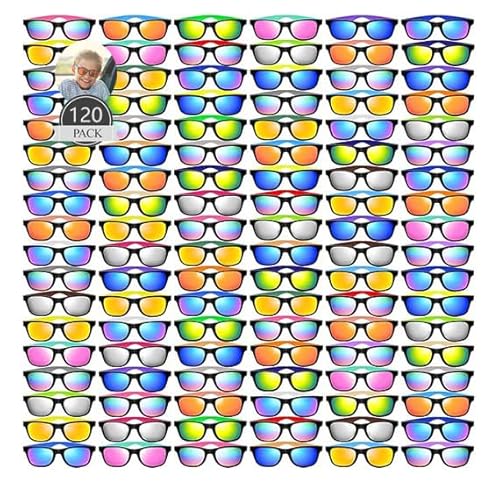 48/100/120 Stk Sonnenbrille Party Bevorzugung Bulk, Neon Sonnenbrille mit UV-Schutz für Erwachsene Kinder Sommer Pool Strand/Geschenke für Geburtstag Abschlussfeier Party Zubehör (24-Farben-Stil, 120) 48/100/120 Stk Sonnenbrille Party Bevorzugung Bulk, Neon Sonnenbrille mit UV-Schutz für Erwachsene Kinder Sommer Pool Strand/Geschenke für Geburtstag Abschlussfeier Party Zubehör (24-Farben-Stil, 120) von Boboeitody