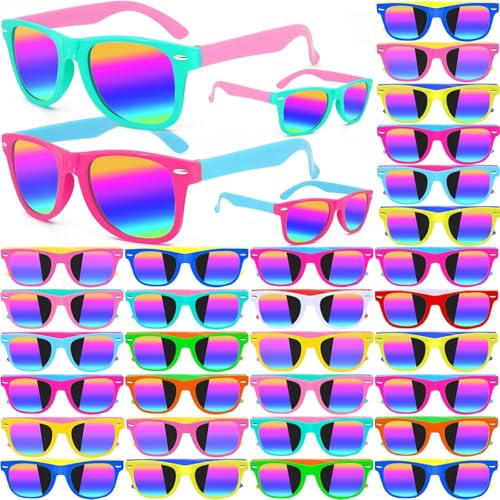 48 Stk Kinder Sonnenbrille,12 Farben Neon-Sonnenbrille in Großpackung Party Bag Fillers für Kinder Party Sonnenbrillen Große Geschenke für Geburtstag Abschlussfeier Party Zubehör Party Strand Pool von Boboeitody