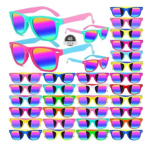 48 Stück Kinder Sonnenbrille, Neonfarben Sonnenbrille, Partyzubehör, Geschenktütenfüller, Lustiges Geschenk für Strand, Pool,Geburtstags Party,Kinder Sonnenbrille Jungen Mädchen (12-Farben-Stil, 48) 48 Stück Kinder Sonnenbrille, Neonfarben Sonnenbrille, Partyzubehör, Geschenktütenfüller, Lustiges Geschenk für Strand, Pool,Geburtstags Party,Kinder Sonnenbrille Jungen Mädchen (12-Farben-Stil, 48) von Boboeitody