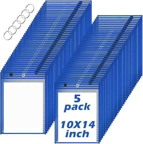 5 Pcs Auftragstaschen Wiederverwendbar Trocken Abwischbar Taschen, 36x26cm Beschreib Abwischbar Taschen mit Knochenform Radiergummi Radierstiften (Blau, 26x36cm-5 Stück) von Boboeitody