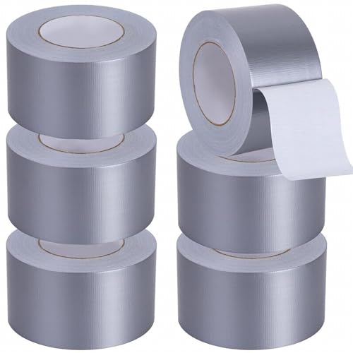 6 Rollen Professionelles Klebeband, 75 mm x 50m, Panzertape Grau Stark, flexibel, kein Rückstand, Allwetter und Riss von Hand mit Bulk-Wert für Do-It-Yourself Reparaturen professionellen Gebrauch von Boboeitody