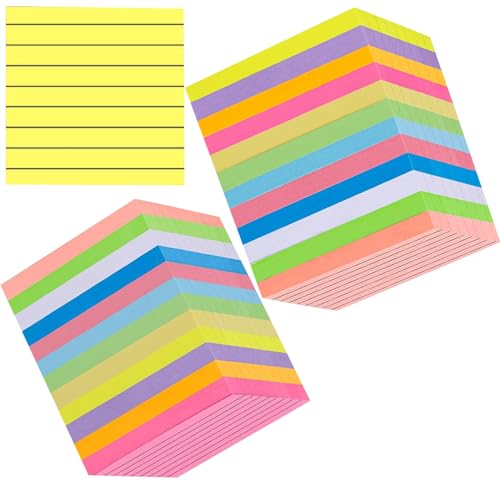 60 Packung Liniierte Haftnotizblöcke, Selbstklebende Klebezettel 76 x 76 mm, Helle Haftnotizzettel Bunte Quadratische Sticky Notes für Büro Zuhause Schule Sitzung,12 Farben,75 Blätter/Pad,4500Blätter 60 Packung Liniierte Haftnotizblöcke, Selbstklebende Klebezettel 76 x 76 mm, Helle Haftnotizzettel Bunte Quadratische Sticky Notes für Büro Zuhause Schule Sitzung,12 Farben,75 Blätter/Pad,4500Blätter von Boboeitody