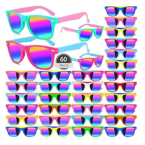 60 Stück Kinder Sonnenbrille, Neonfarben Sonnenbrille, Partyzubehör, Geschenktütenfüller, Lustiges Geschenk für Strand, Pool,Geburtstags Party,Kinder Sonnenbrille Jungen Mädchen (12-Farben-Stil, 60) 60 Stück Kinder Sonnenbrille, Neonfarben Sonnenbrille, Partyzubehör, Geschenktütenfüller, Lustiges Geschenk für Strand, Pool,Geburtstags Party,Kinder Sonnenbrille Jungen Mädchen (12-Farben-Stil, 60) von Boboeitody