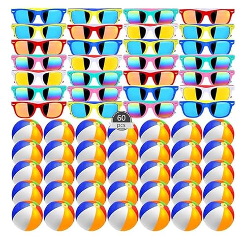 60 Stück Kinder Sonnenbrille Beach Balls 30 Stück Neon Sonnenbrille 30 Stück 12" Strandbälle Party Zubehör für Sommer Beach Pool Party Geschenktütenfüller (60 Stück Kinder Sonnenbrille Beach Balls) 60 Stück Kinder Sonnenbrille Beach Balls 30 Stück Neon Sonnenbrille 30 Stück 12" Strandbälle Party Zubehör für Sommer Beach Pool Party Geschenktütenfüller (60 Stück Kinder Sonnenbrille Beach Balls) von Boboeitody