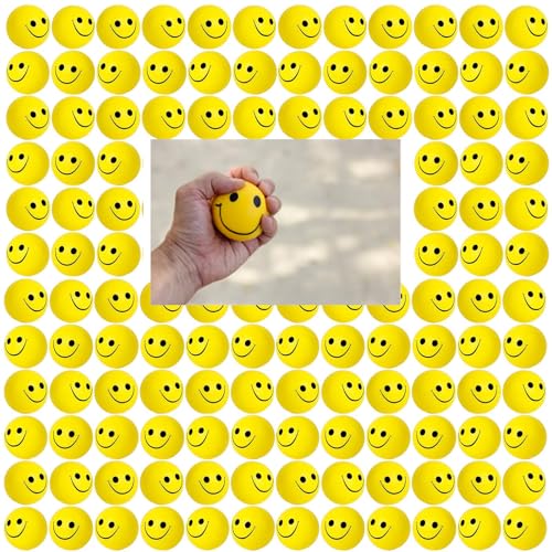 60Stück Lächeln Gesicht Stressbälle, 5.1cm Schaum Smile Ball Anti Stress Spielzeug Bälle Antistressbälle für Kinder Erwachsene Mitgebsel Gastgeschenke Kindergeburtstag-Stresslinderung von Boboeitody