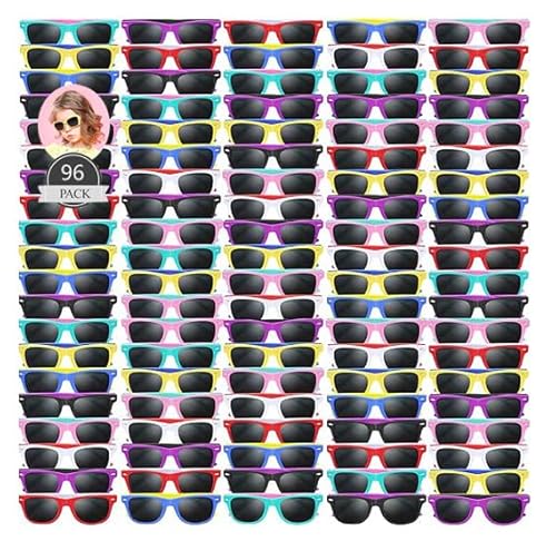 96 Stk Kinder Sonnenbrille, Neon Sonnenbrille in Großpackung Party Bag Fillers für Kinder Party Große Geschenke für Geburtstag ,Jungen Mädchen Sonnenbrille für Sommer Strand (12-Farben-Stil, 96) 96 Stk Kinder Sonnenbrille, Neon Sonnenbrille in Großpackung Party Bag Fillers für Kinder Party Große Geschenke für Geburtstag ,Jungen Mädchen Sonnenbrille für Sommer Strand (12-Farben-Stil, 96) von Boboeitody