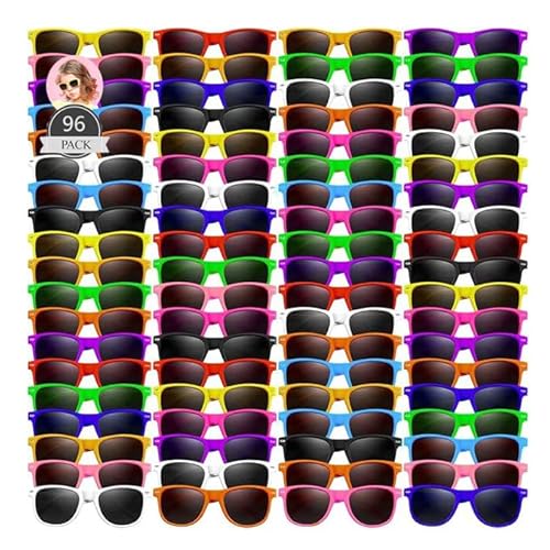96 Stück Kinder Neon Sonnenbrille Party Gefälligkeiten, Kinder Sonnenbrille Jungen Mädchen Eyewear Pack für Geschenktütenfüller Strand Geburtstagsparty Zubehör Alter für 3-12 (Grauer Linsenstil) 96 Stück Kinder Neon Sonnenbrille Party Gefälligkeiten, Kinder Sonnenbrille Jungen Mädchen Eyewear Pack für Geschenktütenfüller Strand Geburtstagsparty Zubehör Alter für 3-12 (Grauer Linsenstil) von Boboeitody