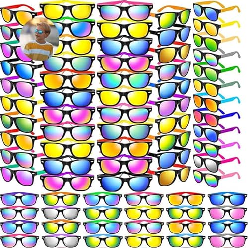 Boboeitody 16 Stück Neon Party Sonnenbrille, Unisex, Retro-Stil, Partyzubehör, Geburtstag, Strand, Pool, Partyzubehör,16 helle Farben Neon-Sonnenbrille (16-Farben-Stil, 16) von Boboeitody