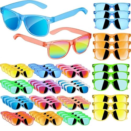 Boboeitody 20 Pack Kinder Sonnenbrillen Set, Neon Sonnenbrillen，Bunte Party Sonnenbrille Kinder, Lustig Party Brille für Sommerstrand Pool Party Geburtstagspartys Party Zubehör,10 Farben (20) von Boboeitody
