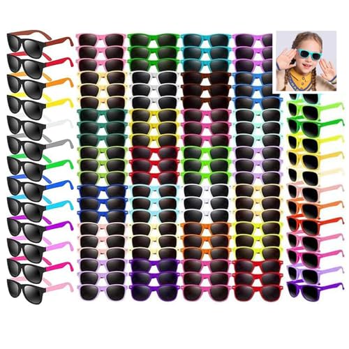 Boboeitody 32 Stück Kinder Sonnenbrillen Neon Jungen und Mädchen Brillen Kinder Party Favors Big Bag Filler Strand Pool,Party-Zubehör-16 Farbstile (Farbe - gemischter Stil, 32) von Boboeitody