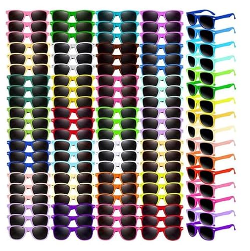 Boboeitody 48/60/120/144 Stück Sonnenbrillen Neonfarben, Partygeschenke, Geschenktütenfüller, lustiges Geschenk für Strand, Pool, Party, Geburtstagsparty (24 Farben, 120) von Boboeitody