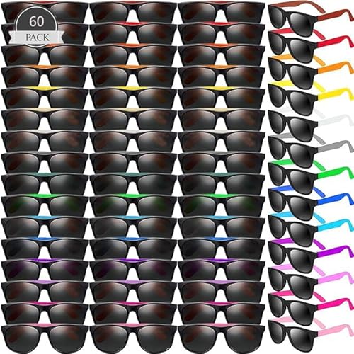 Boboeitody 60 Stück Neon Sonnenbrille Party,Partygeschenke,10-Farben Neon Party Sonnenbrille 80'er Stil bunte Neuheit Sonnenbrille (10-Farben-Stil) von Boboeitody