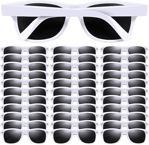 Boboeitody 60 Stück Sonnenbrillen Bulk Beach Party Sonnenbrillen Kinder 6+ Jahren Unisex Erwachsener Retro Klassisch Partybrillen Goody Bag Fillers für Geburtstagsfeier Pool (Weiß Stil) von Boboeitody