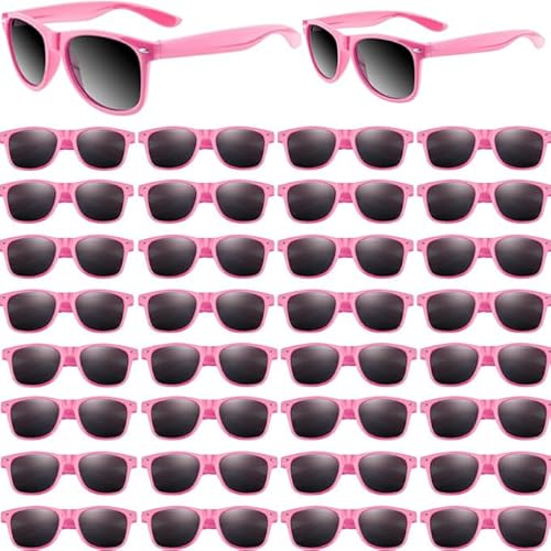 Boboeitody Vintage Sonnenbrillen Bulk, 30 Pack polarisiert Günstige Neon Sonnenbrillen Bulk für Frauen und Männer,für Geburtstagsparty Beach Pool Party (30, Pink) von Boboeitody