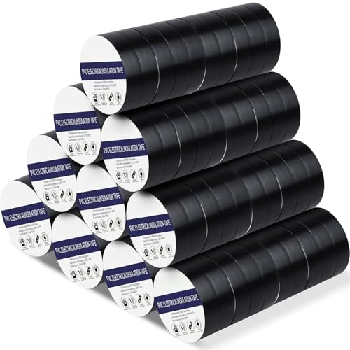 Elektro-Isolierband schwarz 100 Rollen, 20mm x 20m Elektro-Isolierband Selbstklebendes, Vinyl Tape PVC Klebeband Wasserdichtfür für Isolieren, Reparieren,Bündeln von Kabeln, Schwer Entflammbar Elektro-Isolierband schwarz 100 Rollen, 20mm x 20m Elektro-Isolierband Selbstklebendes, Vinyl Tape PVC Klebeband Wasserdichtfür für Isolieren, Reparieren,Bündeln von Kabeln, Schwer Entflammbar von Boboeitody