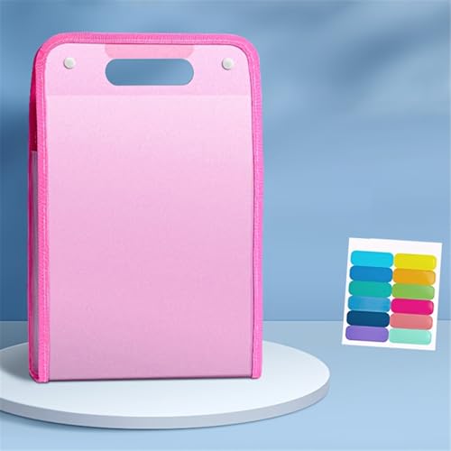 Fächermappe,Gsrhzd Sammelmappe A4, Ordner Organizer, 36 * 24CM Wasserdicht Staubdicht Dokumentenmappe A4 mit 13 Fächern, Rot, Blau, Weiß, Lila, 4 Packungen (1, pink) von Boboeitody