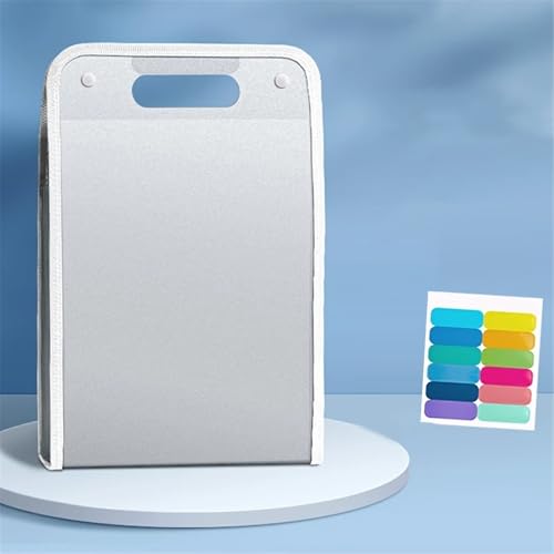 Fächermappe,Gsrhzd Sammelmappe A4, Ordner Organizer, 36 * 24CM Wasserdicht Staubdicht Dokumentenmappe A4 mit 13 Fächern, Rot, Blau, Weiß, Lila, 4 Packungen (1, white) von Boboeitody