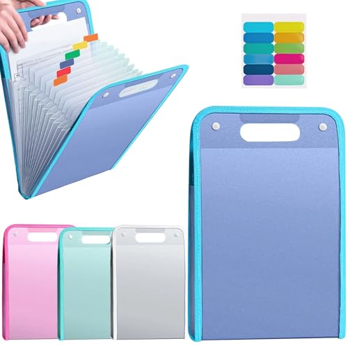 Fächermappe,Gsrhzd Sammelmappe A4, Ordner Organizer, 36 * 24CM Wasserdicht Staubdicht Dokumentenmappe A4 mit 13 Fächern, Rot, Blau, Weiß, Lila, 4 Packungen (4, multicolour) von Boboeitody