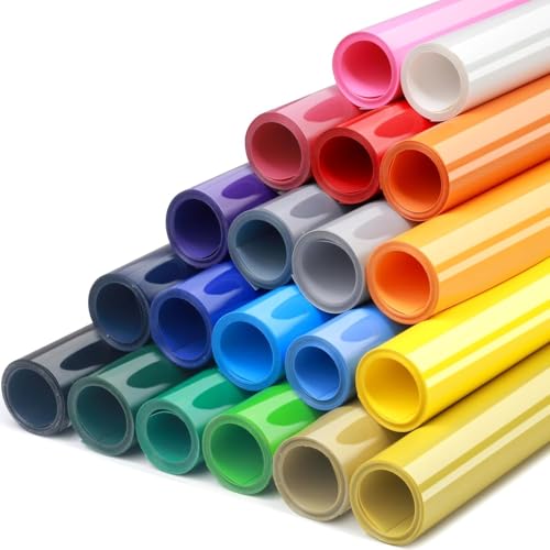 Plotterfolie Textil, 20 Stück Heat Transfer Vinyl,31cm x 153cm Flexfolie Plotter Textil,Textilien Transferfolie zum Aufbügeln für T-Shirt,Hüte oder andere Stoffe Einfach zu schneiden 20 Farben Plotterfolie Textil, 20 Stück Heat Transfer Vinyl,31cm x 153cm Flexfolie Plotter Textil,Textilien Transferfolie zum Aufbügeln für T-Shirt,Hüte oder andere Stoffe Einfach zu schneiden 20 Farben von Boboeitody