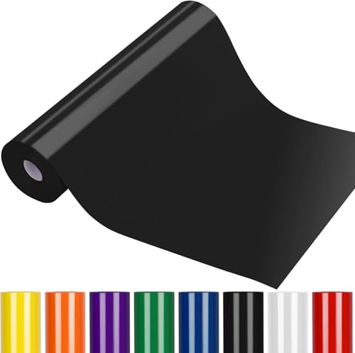 Plotterfolie Textil,31cm x 1524cm Schwarz Flexfolie Plotter Textil für Cricut und Silhouette Cameo,Textilfolie Plotter zum Aufbügeln für DIY T-Shirt, Stoff Einfach zu schneiden Plotterfolie Textil,31cm x 1524cm Schwarz Flexfolie Plotter Textil für Cricut und Silhouette Cameo,Textilfolie Plotter zum Aufbügeln für DIY T-Shirt, Stoff Einfach zu schneiden von Boboeitody