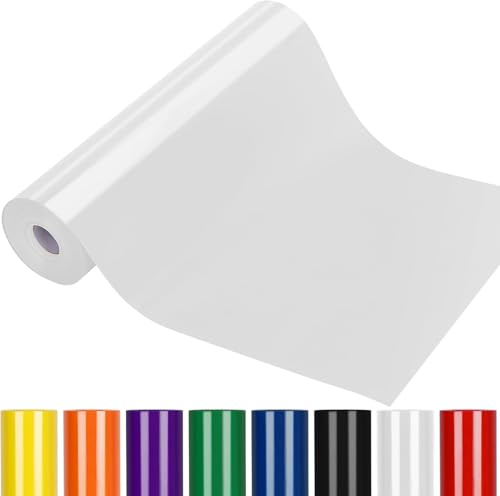 Plotterfolie Textil,31cm x 1524cm Weiß Flexfolie Plotter Textil für Cricut und Silhouette Cameo,Textilfolie Plotter zum Aufbügeln für DIY T-Shirt, Stoff Einfach zu schneiden Plotterfolie Textil,31cm x 1524cm Weiß Flexfolie Plotter Textil für Cricut und Silhouette Cameo,Textilfolie Plotter zum Aufbügeln für DIY T-Shirt, Stoff Einfach zu schneiden von Boboeitody
