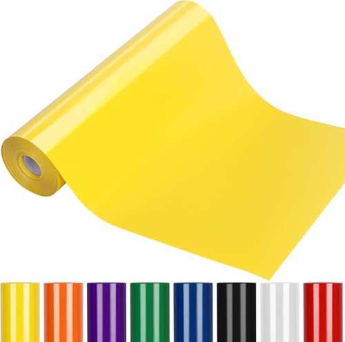 Plotterfolie Textil Gelb -31cm x 1524cm Flexfolie Plotter Textil, Textilfolie Plotter Gold zum Aufbügeln auf T-Shirt, Iron on Folie für Silhouette Cameo,Einfach zu schneiden ﻿ von Boboeitody