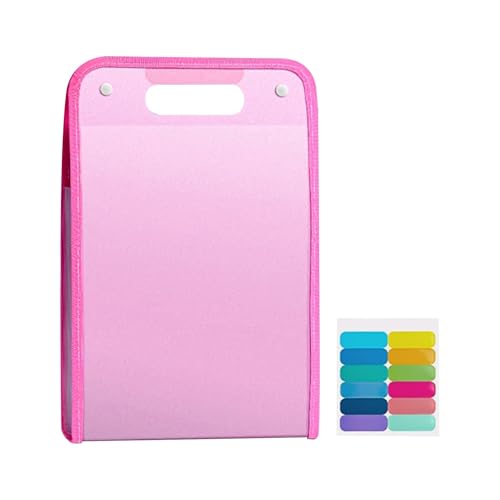 Sac Fourre-tout De Fichier - A4 Case De Stockage De Documents,Dossier De Grille Organisateur De Dossiers D'accordéon De13 Sections Les Fournitures D'étude, Le Tradier De Voyage Sac (1, Pink) von Boboeitody