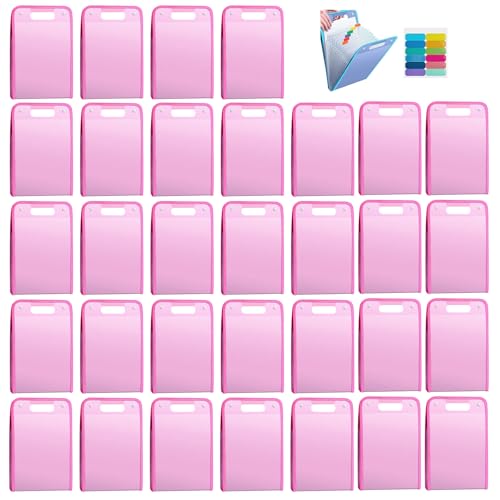 Sac Fourre-tout De Fichier - A4 Case De Stockage De Documents,Dossier De Grille Organisateur De Dossiers D'accordéon De13 Sections Les Fournitures D'étude, Le Tradier De Voyage Sac (20, Pink) von Boboeitody
