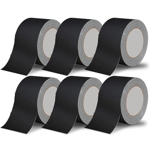 Schwarzes Gaffer-Klebeband 75mm x30m, 6 Rollen, 30-Yards pro Rolle, Schwer Zoll Gaffer Band Leicht Tränen,Non Residue Gaff Tape, Wasserdichtes Matte Tuch Gaffing Tape für Fotografie, Filmen, Bühne von Boboeitody