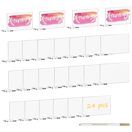 24 Stück Tischnummern Hochzeit mit Ständer, Transparentes Tischnummern acryl, Tischnummern für Hochzeit, Veranstaltung, Dekoration 24 Stück Tischnummern Hochzeit mit Ständer, Transparentes Tischnummern acryl, Tischnummern für Hochzeit, Veranstaltung, Dekoration von Bocguy