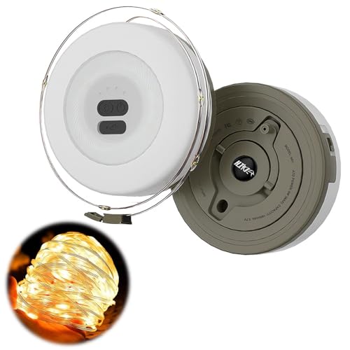 Camping Lichterkette Aufrollbar, 10M Camping String Light, 1800mAH Sternstimme Lichterkette, IPX4 Wasserdichte Tragbare Led Lichterkette USB für Outdoor Camping Wandern Garten Hof Dekor 30s Roll Up Camping Lichterkette Aufrollbar, 10M Camping String Light, 1800mAH Sternstimme Lichterkette, IPX4 Wasserdichte Tragbare Led Lichterkette USB für Outdoor Camping Wandern Garten Hof Dekor 30s Roll Up von Bocguy