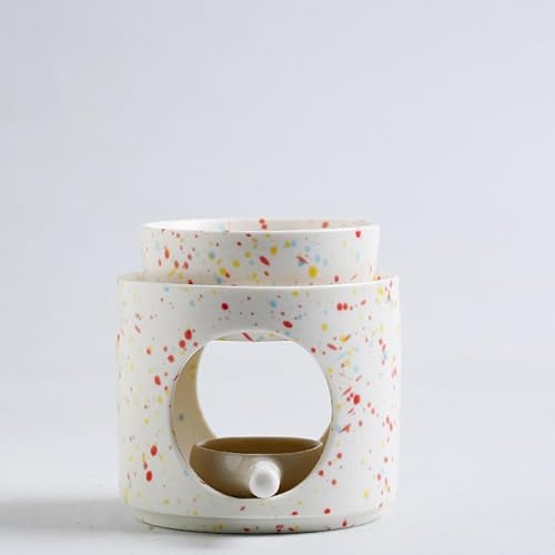 Duftlampe aus Keramik mit Teelichthalter, Duftlampe für Atherische Ole Abnehmbare Teelichthalter, Abnehmbare Schale Räucherstövchen, Stövchen für ätherische Öle, Duftöl und Duftwachs, Bunt von Bocguy