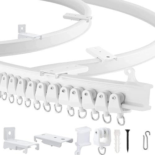Flexible Vorhangschiene 5M, Gardinenschiene, PVC Biegebar Vorhangschiene mit stummen Rollen, Vorhangschiene Deckenmontage für Raumteiler, Wohnmobil, Balkone, Büros, Hotels, Weiß Flexible Vorhangschiene 5M, Gardinenschiene, PVC Biegebar Vorhangschiene mit stummen Rollen, Vorhangschiene Deckenmontage für Raumteiler, Wohnmobil, Balkone, Büros, Hotels, Weiß von Bocguy