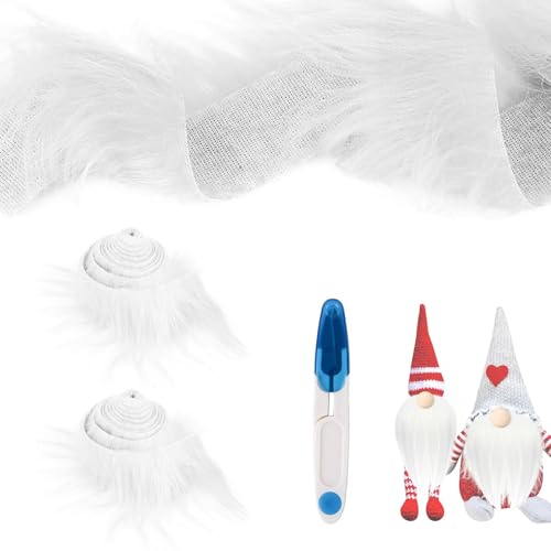 Kunstfell Band Kunstpelz Fellstoff, 2 Stück Kunstfell Zum-Basteln, 5x150cm Fell Zum-Basteln, fur Nähen, Dekorieren, Kostüm, DIY Craft Party (Weiß) von Bocguy
