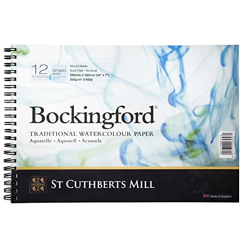Bockingford 300 gsm Spiralpad, wasserfest, 260 x 180 mm von Bockingford