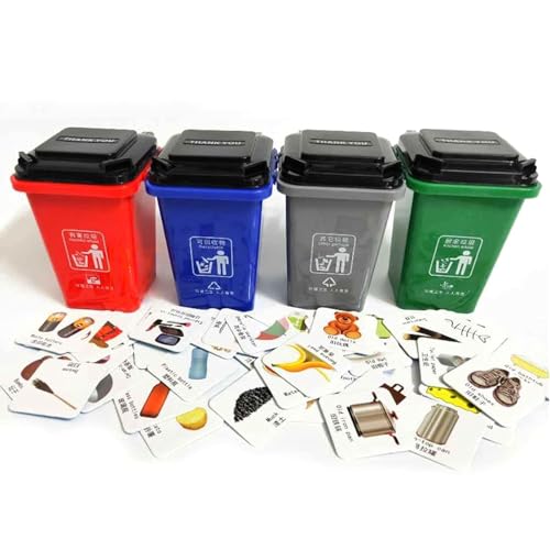 Bocotoer Mini-Mülleimer mit Klappdeckel, Spielzeug für Kinder, 4 Stück Bocotoer Mini-Mülleimer mit Klappdeckel, Spielzeug für Kinder, 4 Stück von Bocotoer