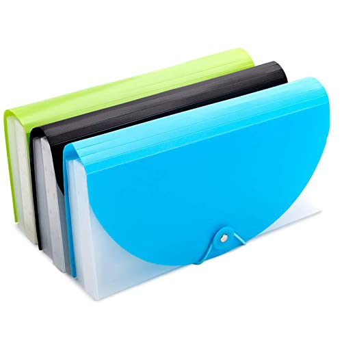 Fächermappe, A5, 13 Taschen, tragbar, Kunststoff, Fächermappe, Dokument, 3 Stück Fächermappe, A5, 13 Taschen, tragbar, Kunststoff, Fächermappe, Dokument, 3 Stück von Bocotoer