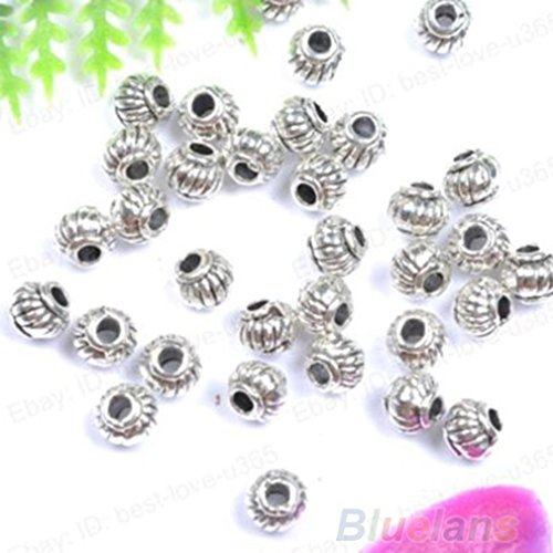 Bodhi2000® 100 Stück versilberte Abstandshalter-Perlen für Schmuckherstellung, Bastelarbeiten, 5 x 4 mm. von Bodhi2000