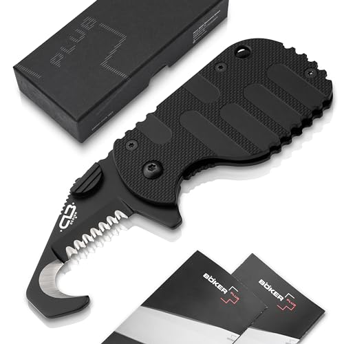 Böker Plus® Rescom 2.0 - Einhand Notfall-Messer mit Gurtschneider - klappbares Rettungsmesser mit Zytel-Griff - Rescue Tool mit Daumen-Pin - SOS Messer für Rettungsdienst, Polizei und Feuerwehr von Böker Plus