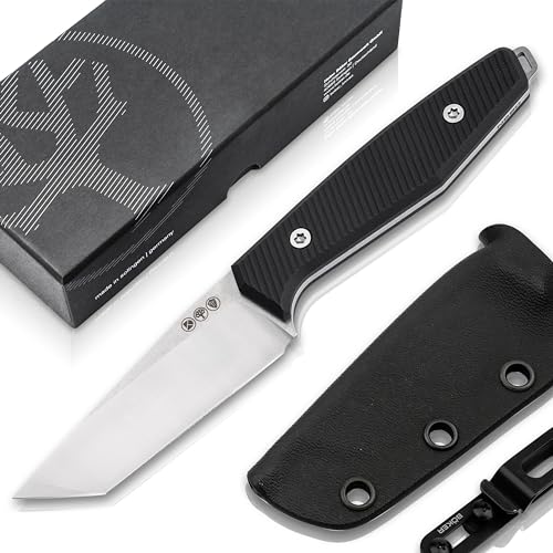 Böker Solingen® Daily Knives AK1 American Tanto - EDC Messer 42a konform mit Kydex-Scheide & Clip - Tanto Messer feststehend mit N690 Böhler-Stahl Klinge - EDC Gentleman Knife mit G10 Griff schwarz von Böker
