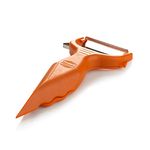 Börner Gemüseschäler (6-in-1) • Garnierschäler mit Reibe • Multifunktionsschäler für Obst & Gemüse • Schäler als Obstschäler, Universalschäler, Kartoffelschäler • Farbe: Orange von Börner