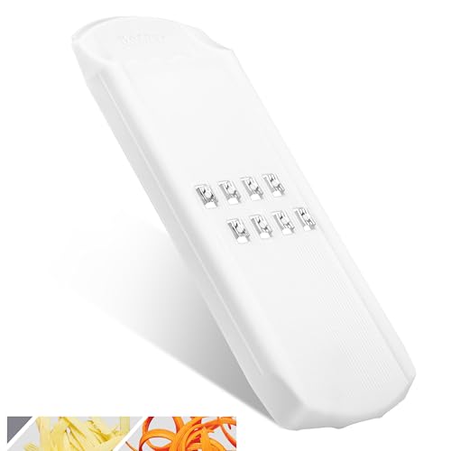 Börner Curly Reibe DesignLine • Streifenschneider für gewellte Gemüsestreifen • Made in Germany • Julienne Schneider für Gemüse • Wellenschneider Gemüse • Gemüsehobel (Weiß) von Börner