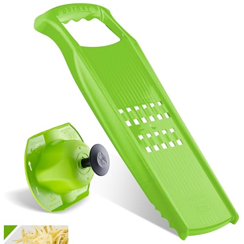 Börner Rösti PowerLine Reibe Set (2-tlg.) • Gemüsehobel + Fruchthalter für Rösti, Zucchinipuffer, Kartoffelpuffer • Gemüseschneider für rohe Kartoffeln • Küchenhobel Set (Grün) von Börner