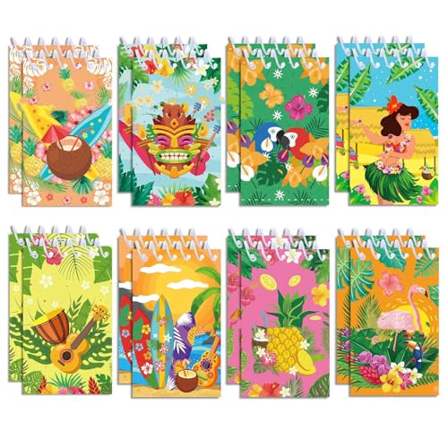 8 Stück Mini Notizblöcke Hawaii Tasche Notizblöcke tropische Spirale Luau winzige Memo Notes für Strand Themed Party Geburtstag liefert Schule Student Lehrer Klassenzimmer Belohnung von Boerni