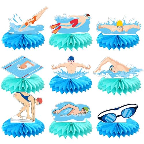 Boerni 9 x Waben-Aufsätze für Schwimmpartys, Partytische, Tafelaufsätze, Sommer-Pool-Party-Tischdekorationen für Sommer, Schwimmbad, Babyparty, Zubehör Boerni 9 x Waben-Aufsätze für Schwimmpartys, Partytische, Tafelaufsätze, Sommer-Pool-Party-Tischdekorationen für Sommer, Schwimmbad, Babyparty, Zubehör von Boerni