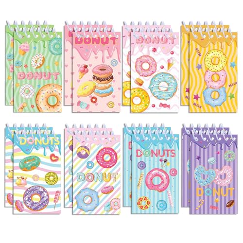 Boerni Niedliches Donut-Notizbuch mit Spiralbindung für Kinder, mehrfarbig, Mini-Notizblöcke, Donut-Partygeschenke, Mini-Notizblöcke für Geburtstag, Schulbedarf, Lehrer, Klassenzimmer, Geschenke von Boerni