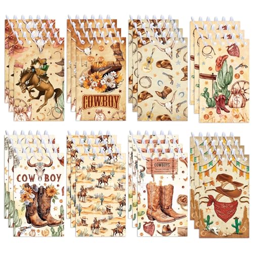 Kleine Spiralnotizblock, Western-Cowboy-Notizbücher, Mini-Notizbuch, Taschennotizblock für Zuhause, Büro, Uni, Schulbedarf, Cowboy-Liebhaber, Geschenke, 6,1 x 9,9 cm, 8 Stück von Boerni